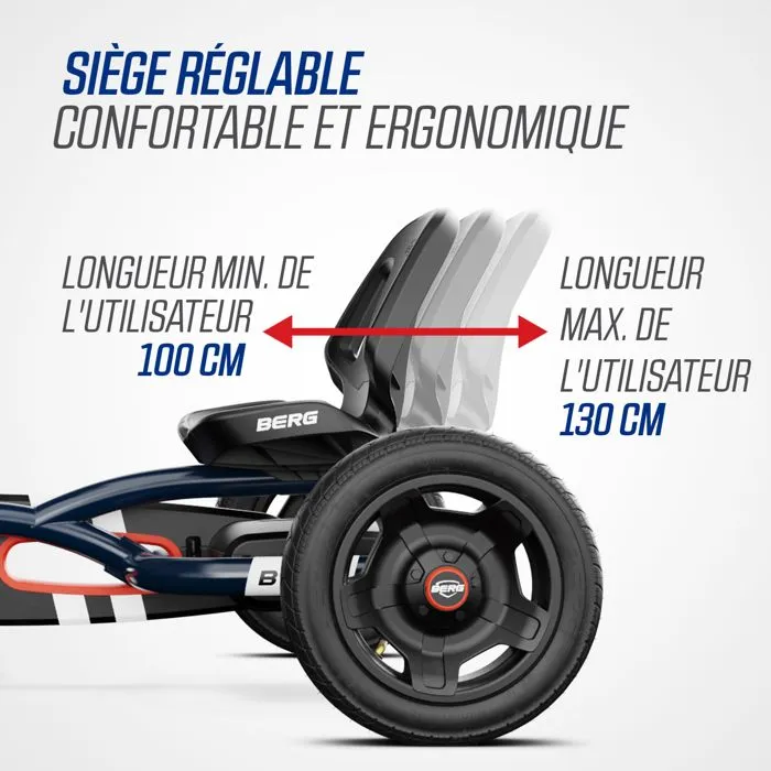 Kart avec siège réglable et pneus à air Buddy Classic Blue BERG-1