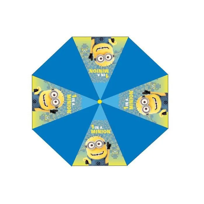 Parapluie - Les Minions - 66 cm - Automatique - Bleu et jaune - Sécurisé en fibre de verre-0