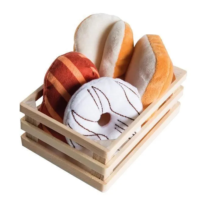 ROBA Jouets Fruits et Légumes pour Marchande et Cuisine Enfant + 4 Paniers en Bois-2