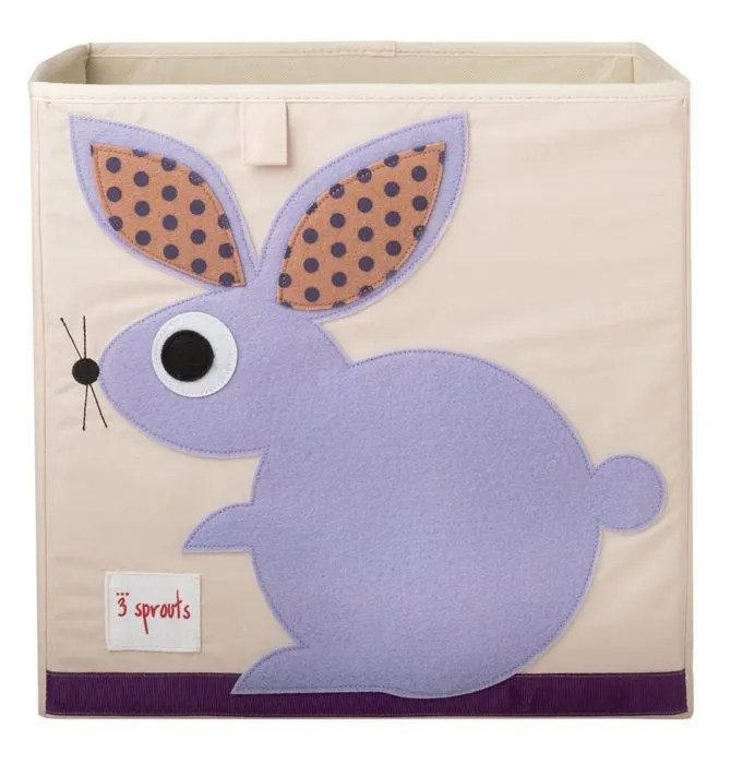 3 Sprouts - Cube de rangement Lapin - ELEMENTS FOR KIDS-1