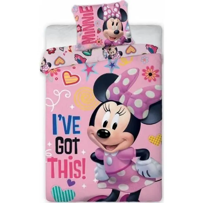 Minnie I'VE GOT THIS-Disney-Housse de couette-Parure de lit 140X200 CM+Taie 63X63 cm.-0