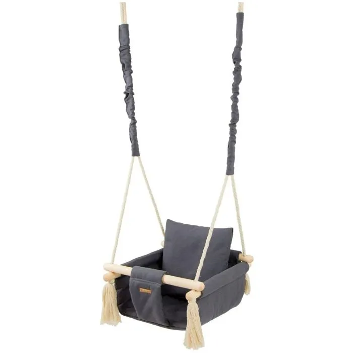 Balançoire en bois - Confortable - 10 mois et plus - Coton - Décoration chambre - 20 kg max-1
