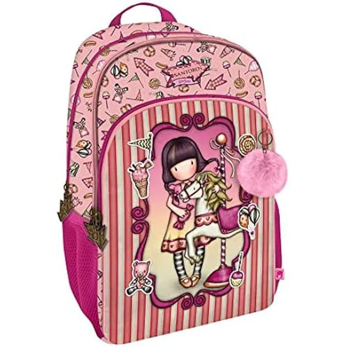 Sac à Dos - SANTORO - Gorjuss Fairground - 29 x 45 x 17 cm - Rose - Compatible A4-0