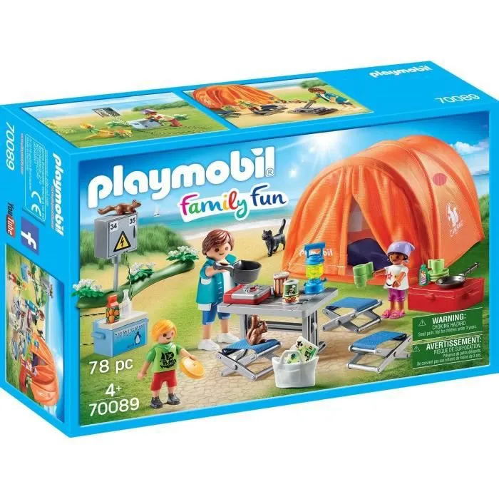 PLAYMOBIL - Family Fun Le Camping - Tente et campeurs - 78 pièces - Mixte - A partir de 4 ans-0