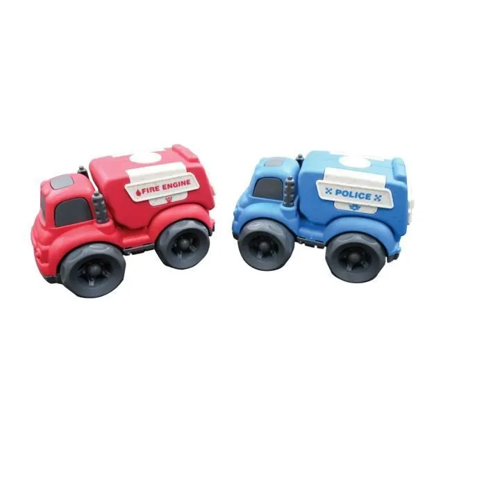 Petites Voitures - LEXIBOOK - Mini police+camion pompier - Rouge et bleu - Extérieur - Bébé-3