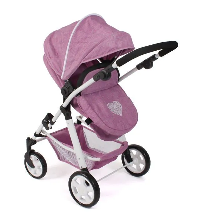 Landau - poussette Bayer chic - 568-62 - 2000 - Poussette combinee Nele, 2 en 1 pour Enfants de 4 a 8 Ans, Jeans Rose-2