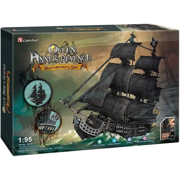 Maquette Bateau A Construire - Maquette Black Pearl | Maquette Adulte Et Enfant | Puzzle 3D Adulte | Maquette Enfant | Maquette Bate-1