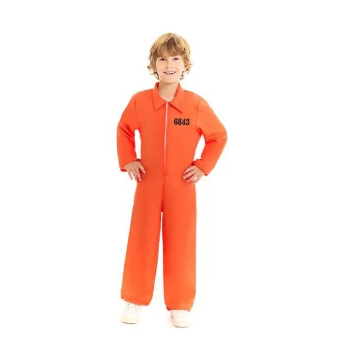 Partilandia Déguisement de prisonnier orange garçon (10-12 ans)-0
