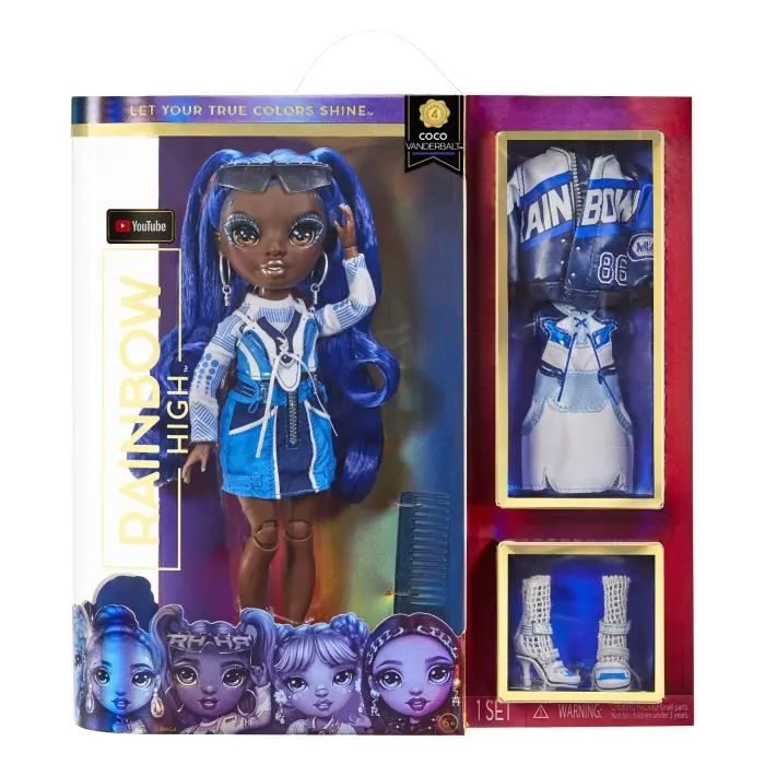 Poupée mannequin Rainbow High S4 - Coco Vanderbalt - Bleu - Accessoires inclus-3