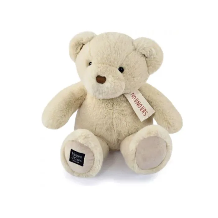 Peluche - Histoire d'Ours - Le Nounours - 28 cm - Jaune Moutarde - Douceur irrésistible-1
