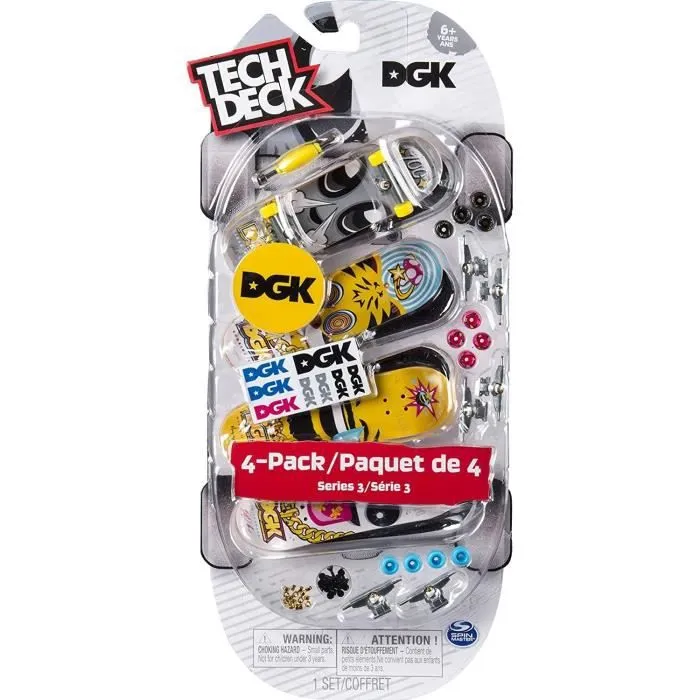 Pack 4 Finger Skates Tech Deck - Planches à roulettes à customiser 96 mm - Modèle aléatoire-3