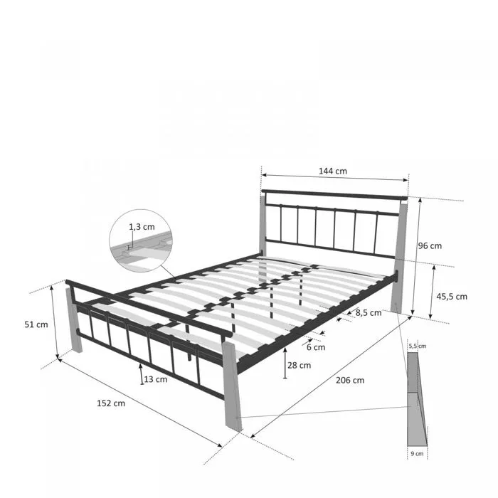 Design metal lit double 140 x-4