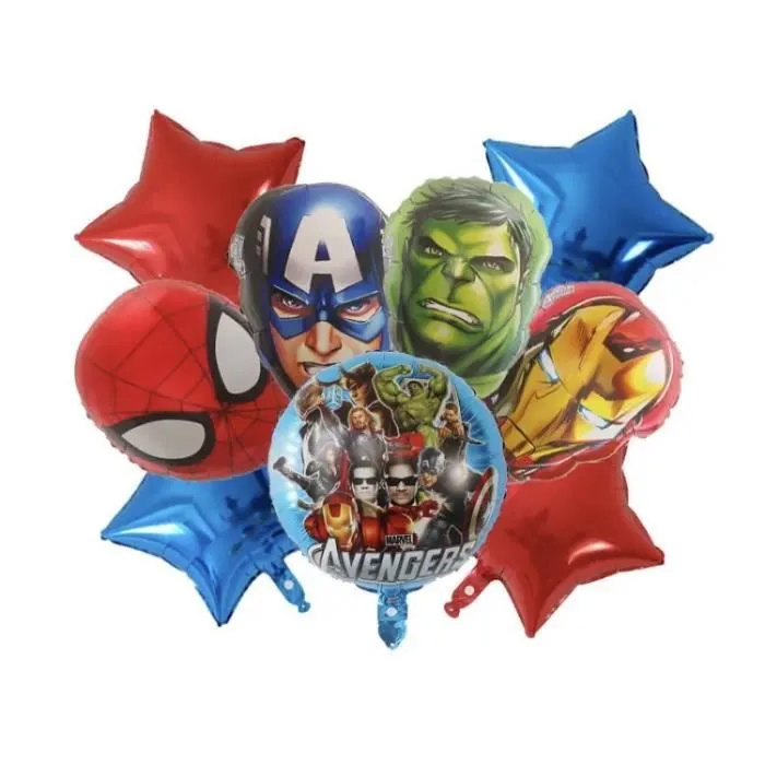 lot ballons hélium avengers spider man hulk iron man cadeau captain america decoration anniversaire fete marvel enfant-0