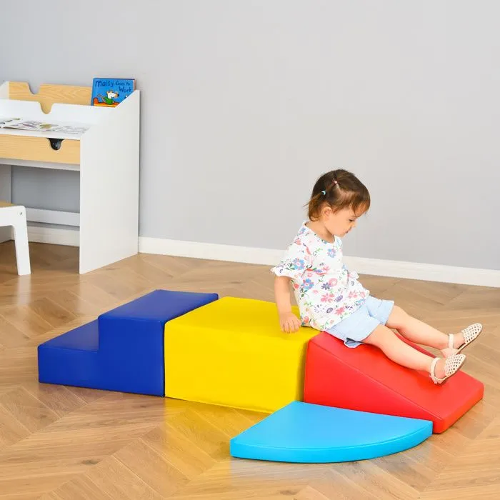 HOMCOM - Blocs de construction en mousse - PU - 45x45x25cm - Jaune, Bleu clair, Bleu foncé, Rouge-2