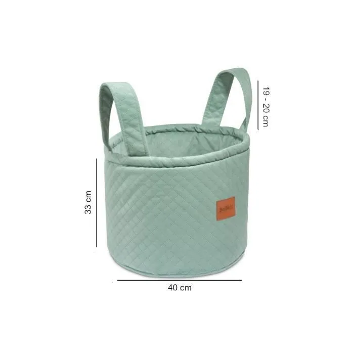 Bellochi Panier Rangement Enfant - Pliable et Universel Panier Rangement Jouet - Velours Doux - 33x40cm Menthe-3