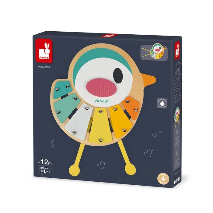 Xylophone en bois JANOD Xylo Oiseau Pure - 6 tons - Pour éveiller votre enfant à la musique-5