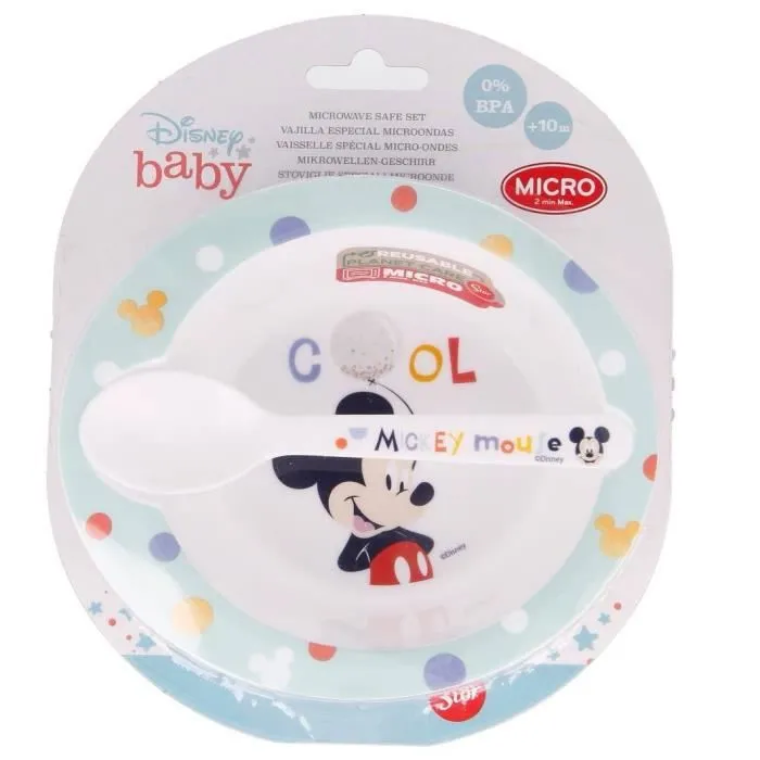 Bol et cuillère mickey micro ondes +10mois-1