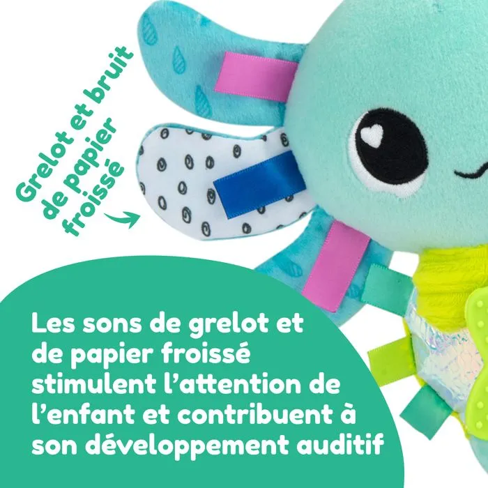 Peluche d'éveil sensoriel - Lamaze - Alise l’Axolotl - Couleurs vives - 0 à 6 mois - À clipser-4