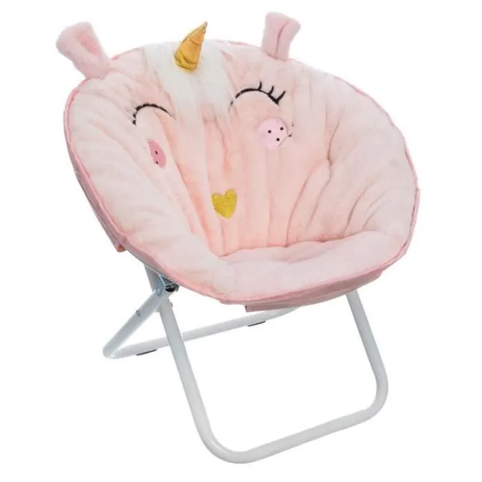Fauteuil Pliable pour Enfant "Licorne" 50cm Rose-0