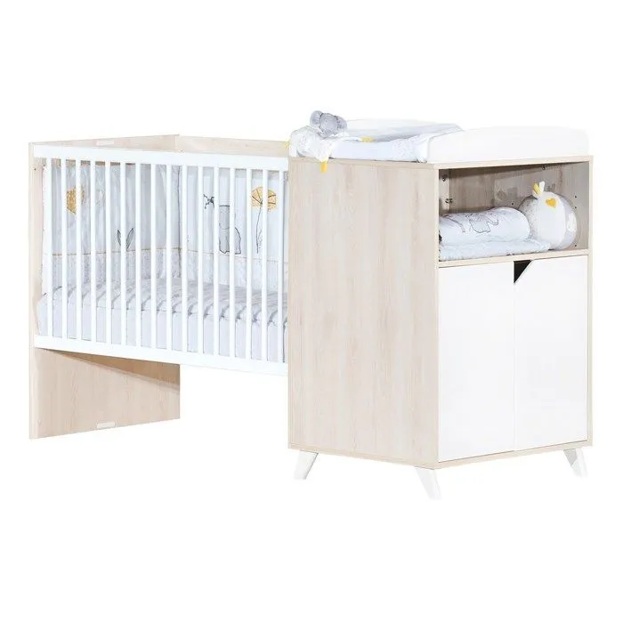 Lit Combiné 120x60 évolutif en 90x190 en bois-0