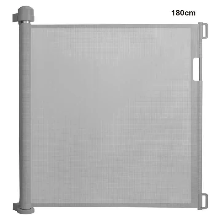 HENGMEI Barrière de sécurité pour escalier, Extensible de 0 à 180 cm, pour bébés et animaux domestiques, Gris, 180 cm-0