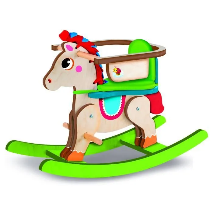 Poney à bascule - MON BÉBÉ - Bois - Marron - 12 mois à 5 ans - Intérieur-2