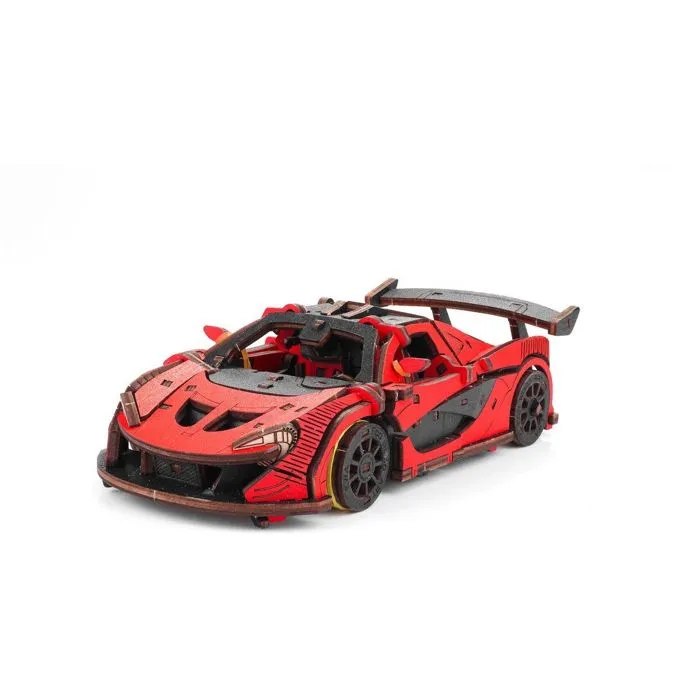 Maquette 3D - Graine Creative - Voiture rouge - Bois - 8 ans - Mécanisme à ressort-0