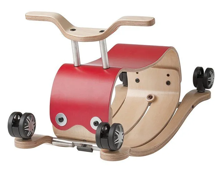Jouet évolutif 3 en 1 - Wishbone - Flip - Bascule, trotteur et porteur - Rouge - Mixte-2