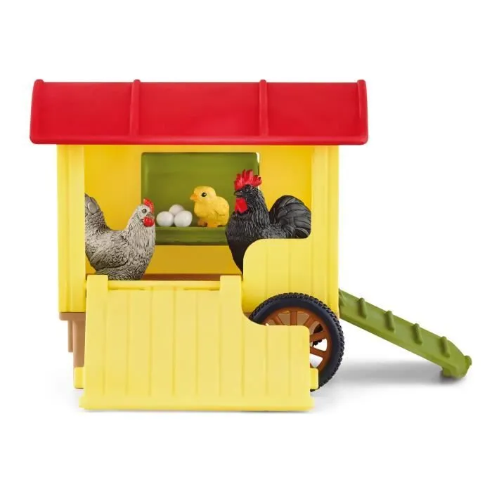 Coffret Poulailler Mobile SCHLEICH - Farm World - Avec 1 coq, 1 poulet, 1 poussin et des œufs-3