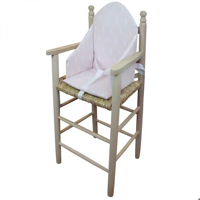 Coussin d'assise universel Miam avec harnais pour chaise haute bébé - Rose trait - Monsieur Bébé-4