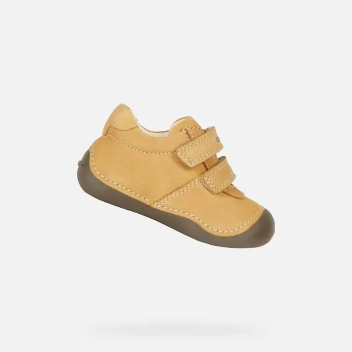 Sandales - Geox - B TUTIM - Cuir beige - Fermeture à double scratch - Confortables et pratiques-0