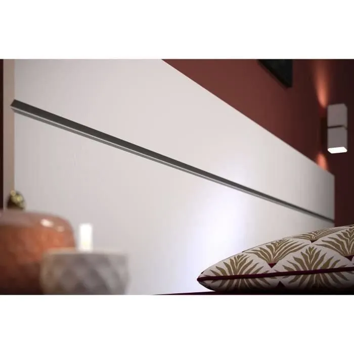 BOSTON Lit adulte contemporain - Décor blanc - l 140 x L 190 cm-5