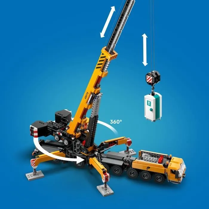 LEGO® City 60409 La grue de chantier mobile jaune, set de construction cadeau pour enfants-3