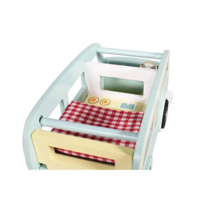 Camping-Car de vacances - LE TOY VAN - Jouet en bois - Multicolore - Bleu - Enfant-3