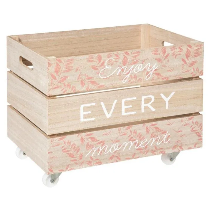 Lot de 2 caisses cagette XL déco Atmosphera - Cagette Rose-1