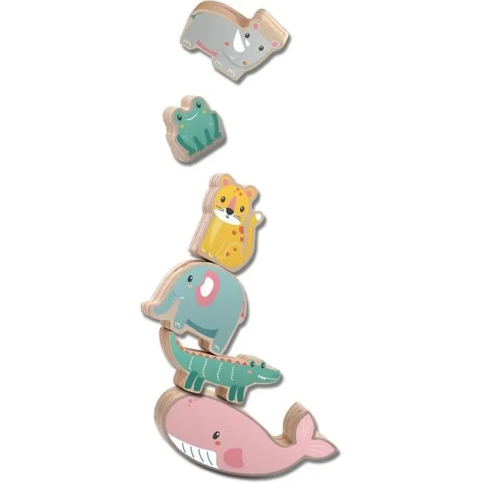 SES CREATIVE - Animaux en bois à équilibrer et empiler - Bébé - Multicolore - A partir de 18 mois-2