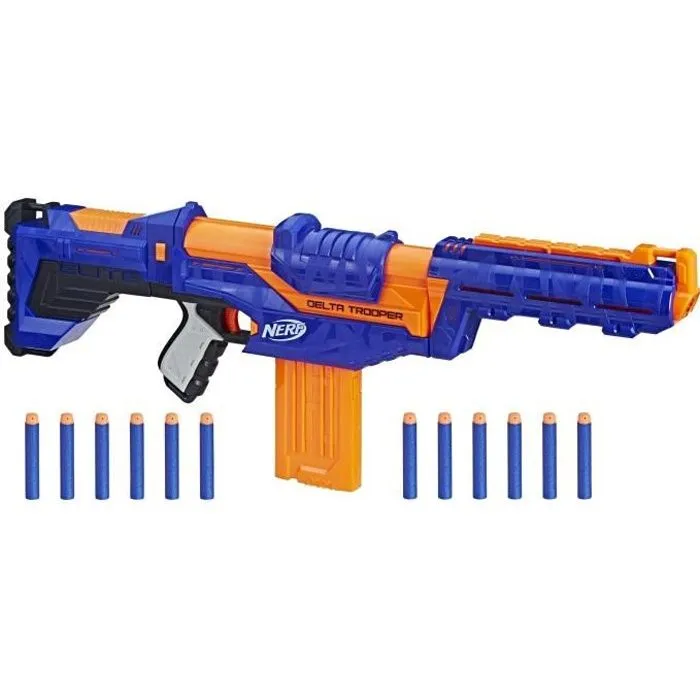 Pistolet à fléchettes - NERF - Elite Delta Trooper - Chargeur 12 fléchettes - 3 configurations possibles-0