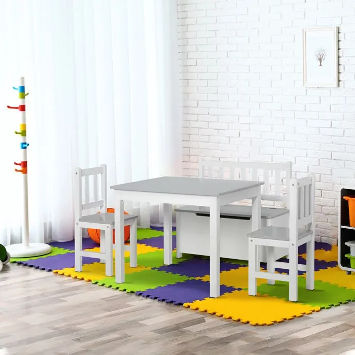 HOMCOM - table enfant - MDF - 77x59x46cm - Gris-2