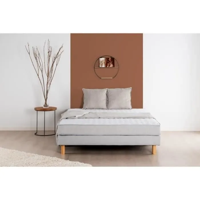 Ensemble Matelas 140x190 cm + Sommier - Mousse - 5 zones - 15 cm - Ferme - DEKO DREAM Airflex-0