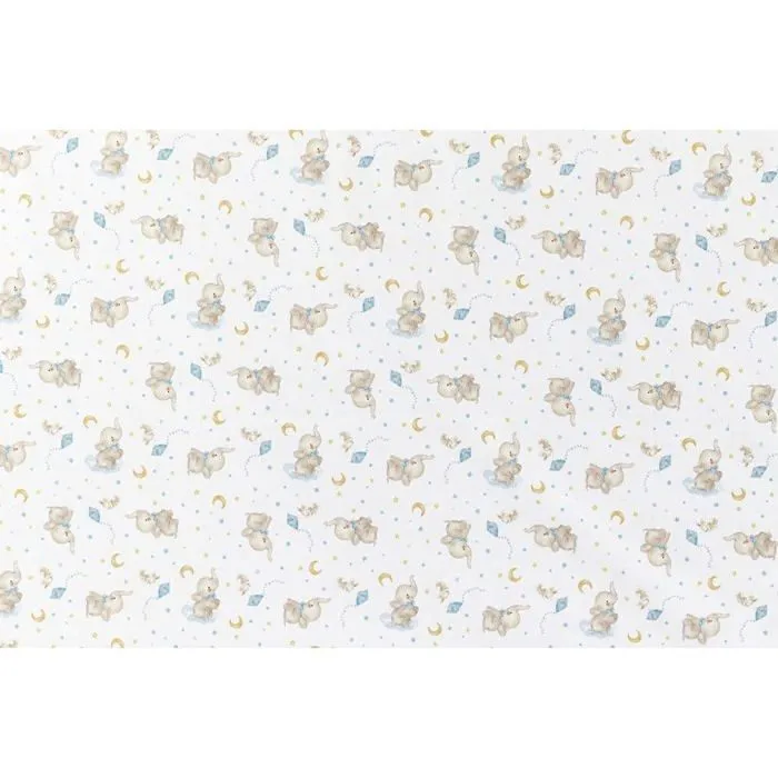 Edredon - couverture - plaid bebe Interbaby - 00920-01 - Couverture elephante avec pompon pour bebe Bleu-3
