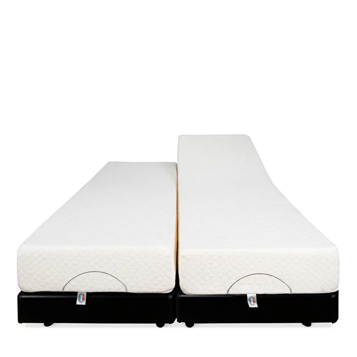 Ensemble Duo BODYSOFT 2x70x190 cm | Sommiers électriques + Matelas Mémoire de forme | Noir-3