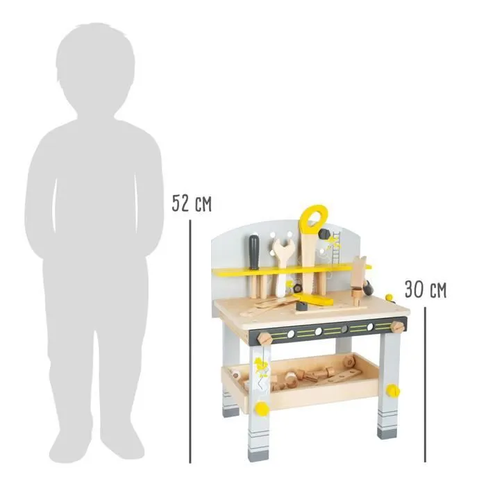 Établi compact "Miniwob" jouet en bois outillage pour enfant 3 ans et plus-3