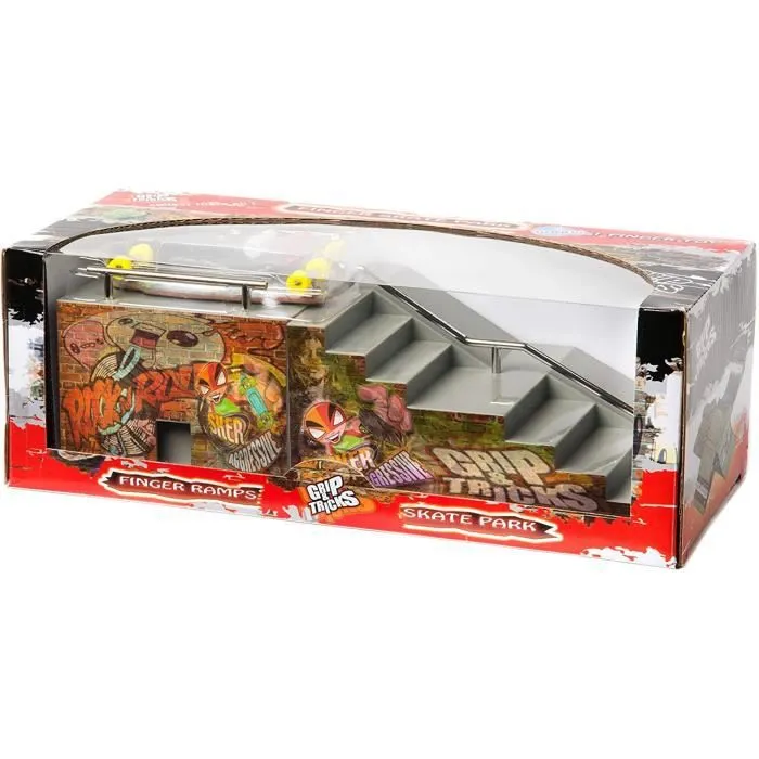 Le coffret skate Park de Grip&Tricks avec sa FUNBOX et son Fingertoy-2