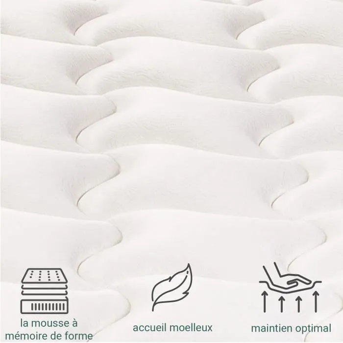 Matelas César 90x190 Sampur | Mousse HR Mémoire de Forme | Surmatelas Intégré | Épaisseur 22cm | Confort Optimal | Made in Europe-3