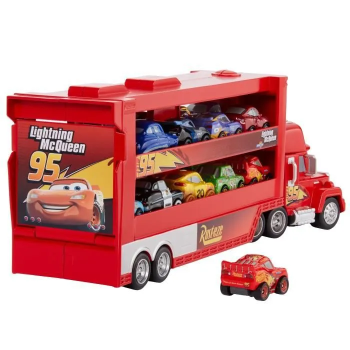 Véhicule Mini Transporteur Mack - Cars - MATTEL - Rouge - Capacité de transport 18 véhicules-2