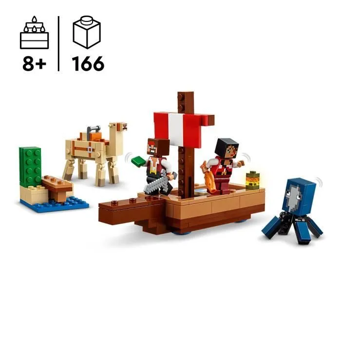 LEGO® Minecraft® 21259 Le Voyage du Bateau Pirate, Set de Construction et d'Exploration-1