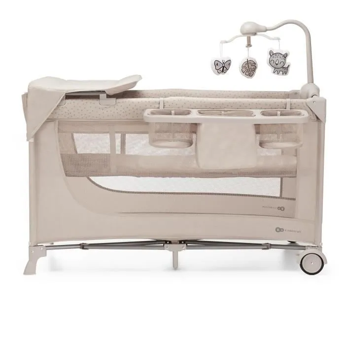 Kinderkraft Lit pliable 3 en 1 JOY 2 avec accessoires Beige-1