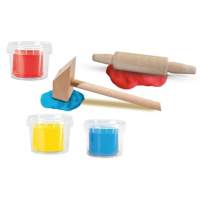 SES CREATIVE Pâte à modeler avec outils - 3 x 90 g-3