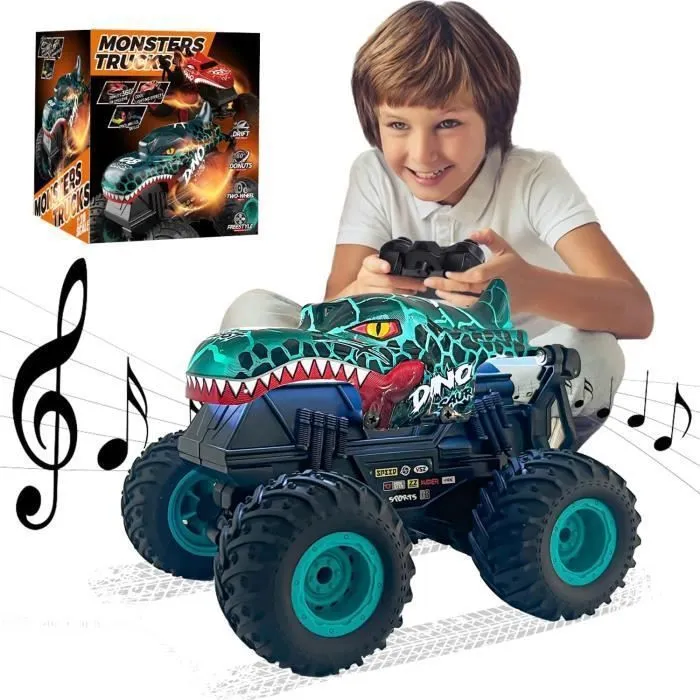Véhicule radiocommandé - Jouets garçon - Monster Truck 1:20 - 20 km/h - Lumières LED - Danse améliorée-0