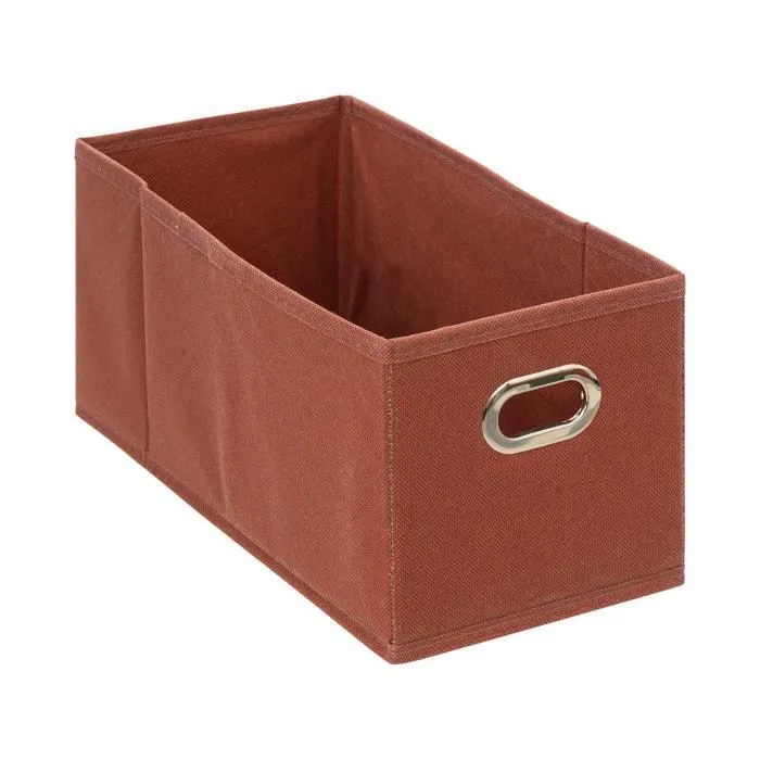 Boîte de rangement tissu Terracotta 15 x 31 x 15 cm - FIVE - Rouge-0